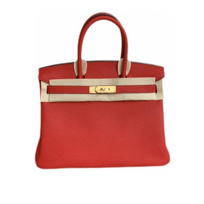 H**mes herH**mes birkin bag red half-handmade (30cm*21cm*13cm)